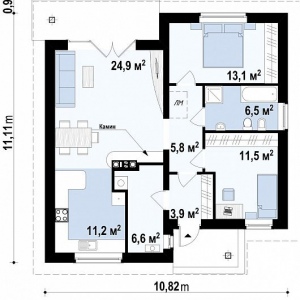 Проект 1-этажного дома 87 м