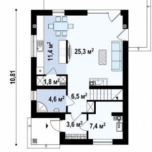 Проект 2-этажного дома 122 м