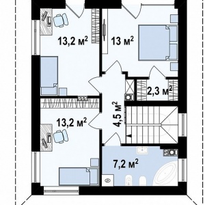Проект 2-этажного дома 122 м